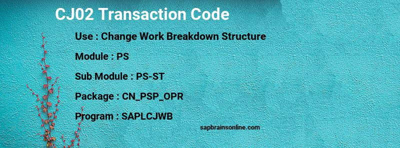 SAP CJ02 transaction code