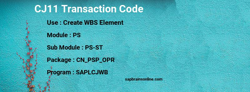 SAP CJ11 transaction code