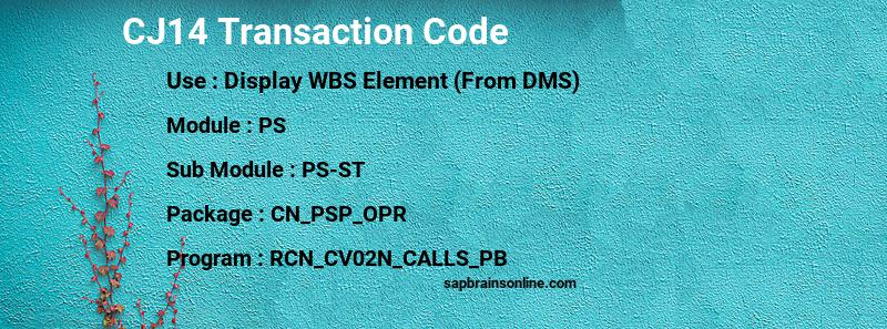 SAP CJ14 transaction code