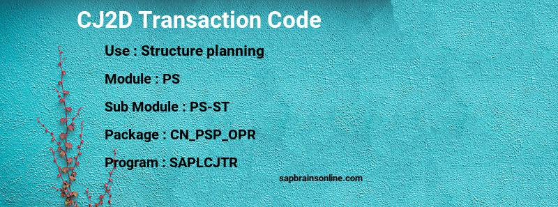 SAP CJ2D transaction code