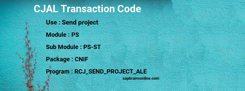 SAP CJAL transaction code