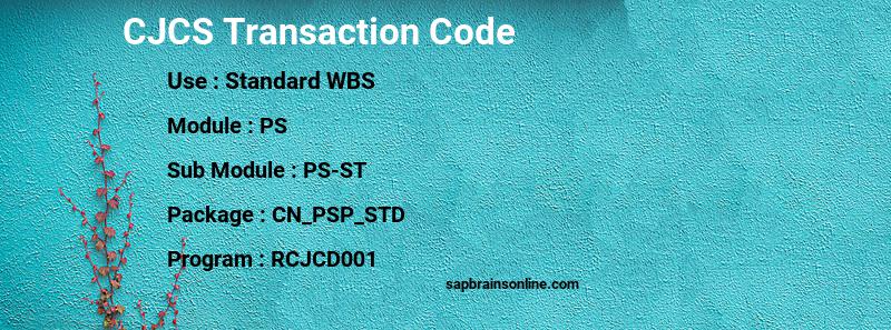 SAP CJCS transaction code