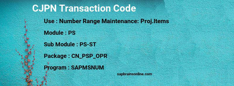 SAP CJPN transaction code