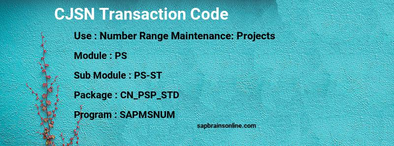 SAP CJSN transaction code