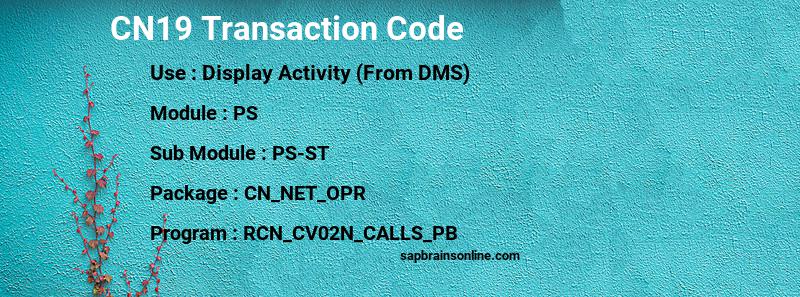 SAP CN19 transaction code