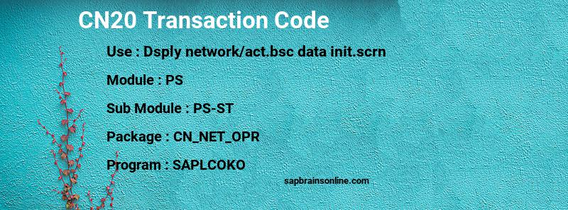 SAP CN20 transaction code
