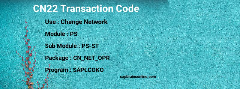 SAP CN22 transaction code