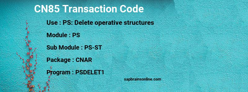 SAP CN85 transaction code