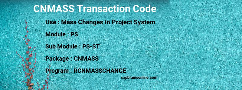 SAP CNMASS transaction code