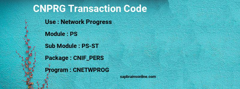 SAP CNPRG transaction code