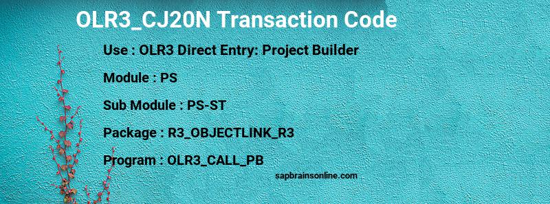 SAP OLR3_CJ20N transaction code