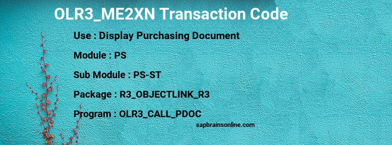 SAP OLR3_ME2XN transaction code