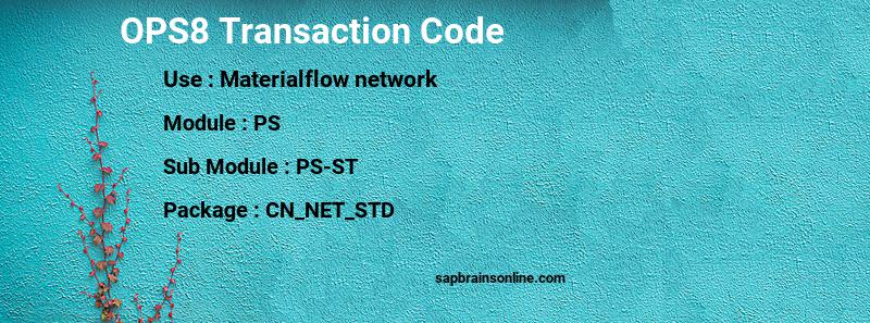 SAP OPS8 transaction code