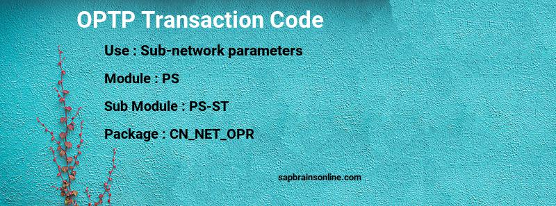 SAP OPTP transaction code
