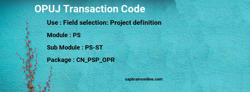 SAP OPUJ transaction code