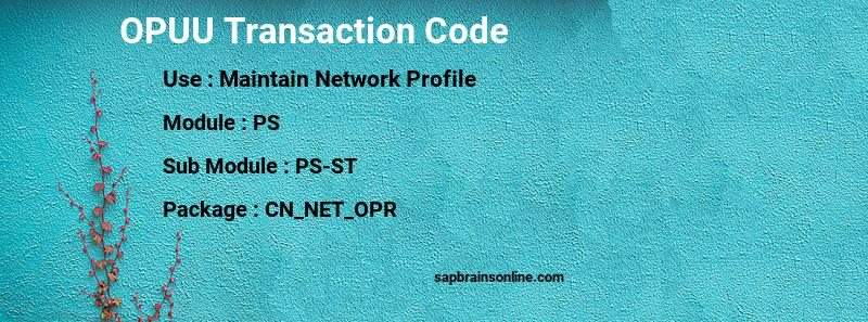 SAP OPUU transaction code