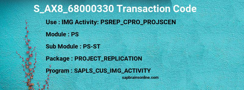 SAP S_AX8_68000330 transaction code