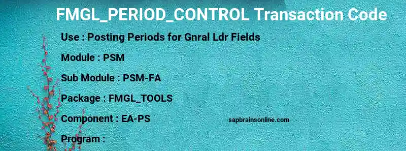 SAP FMGL_PERIOD_CONTROL transaction code