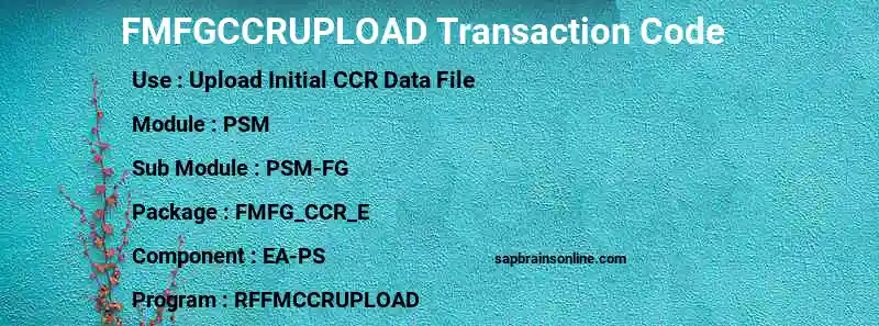 SAP FMFGCCRUPLOAD transaction code