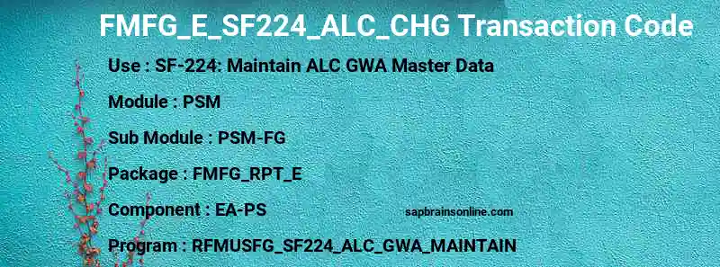 SAP FMFG_E_SF224_ALC_CHG transaction code