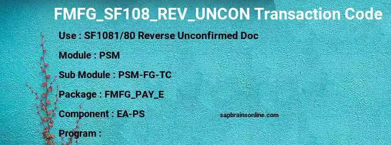 SAP FMFG_SF108_REV_UNCON transaction code