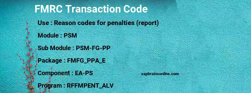 SAP FMRC transaction code