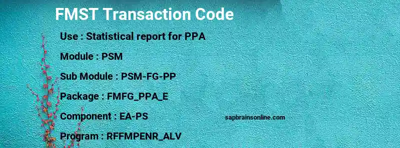 SAP FMST transaction code