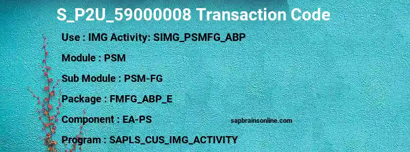 SAP S_P2U_59000008 transaction code