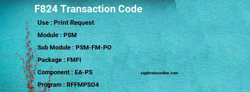 SAP F824 transaction code
