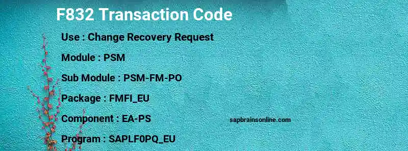 SAP F832 transaction code