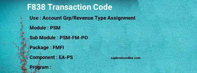 SAP F838 transaction code