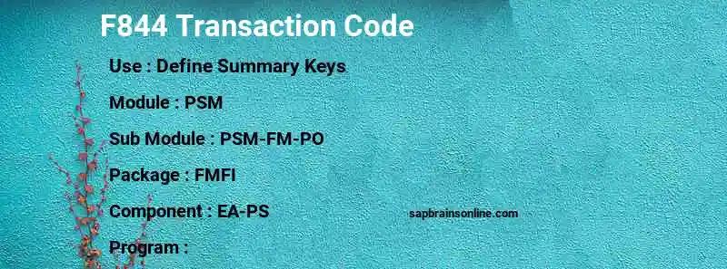 SAP F844 transaction code