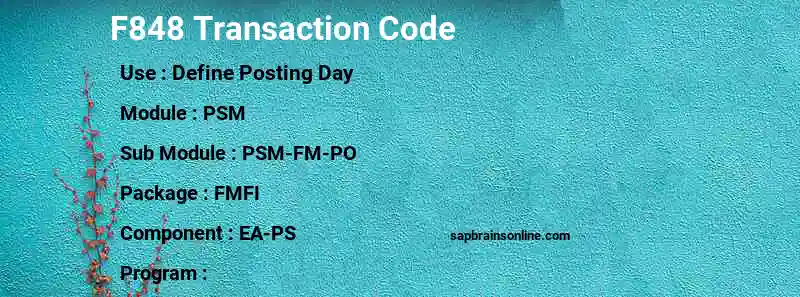 SAP F848 transaction code