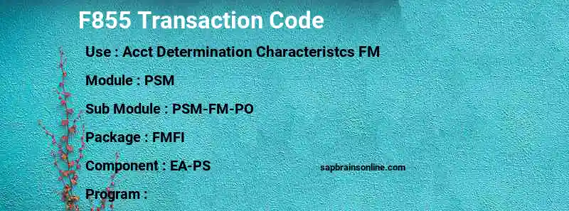 SAP F855 transaction code