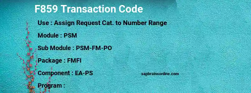 SAP F859 transaction code