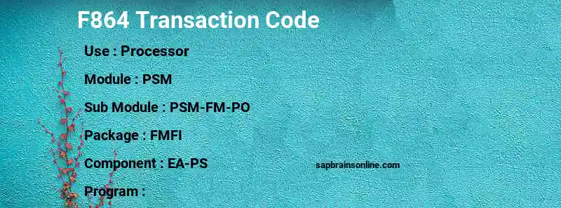 SAP F864 transaction code
