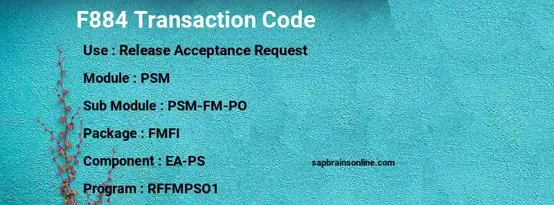 SAP F884 transaction code