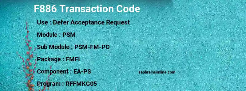 SAP F886 transaction code