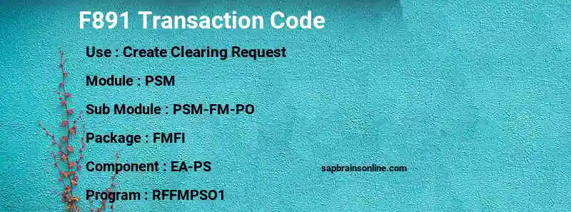 SAP F891 transaction code