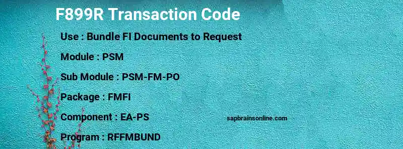 SAP F899R transaction code