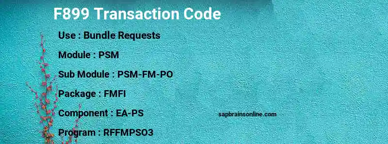SAP F899 transaction code