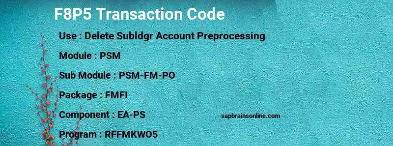SAP F8P5 transaction code