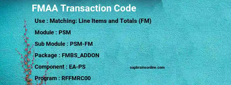 SAP FMAA transaction code