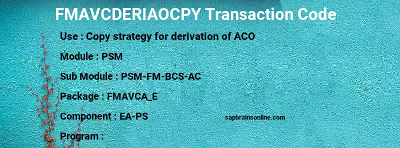 SAP FMAVCDERIAOCPY transaction code