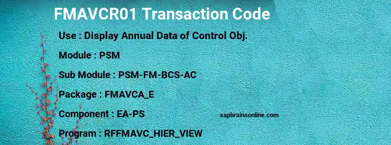 SAP FMAVCR01 transaction code