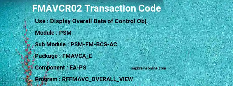 SAP FMAVCR02 transaction code