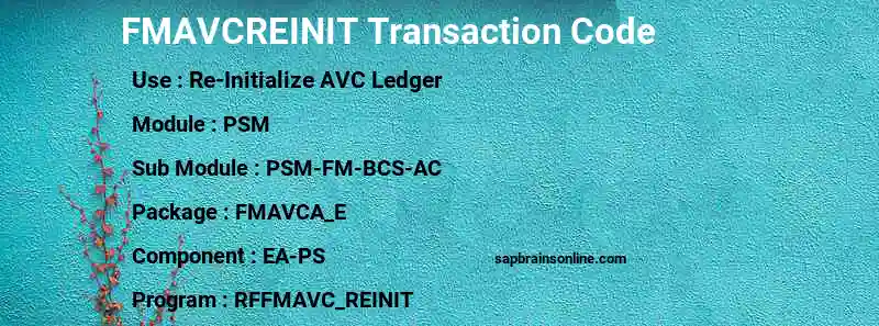 SAP FMAVCREINIT transaction code