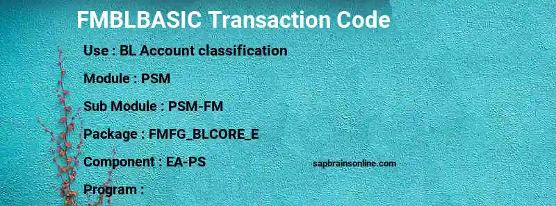 SAP FMBLBASIC transaction code