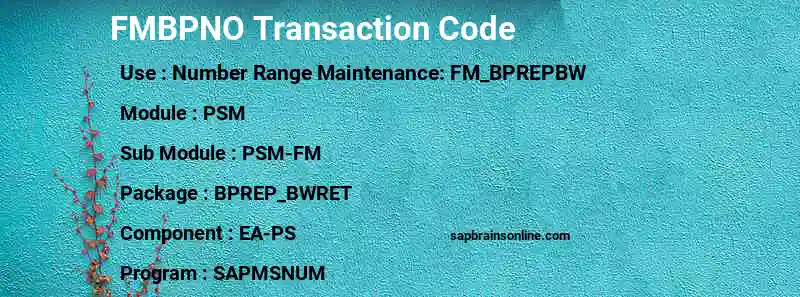 SAP FMBPNO transaction code