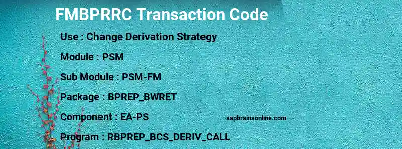 SAP FMBPRRC transaction code